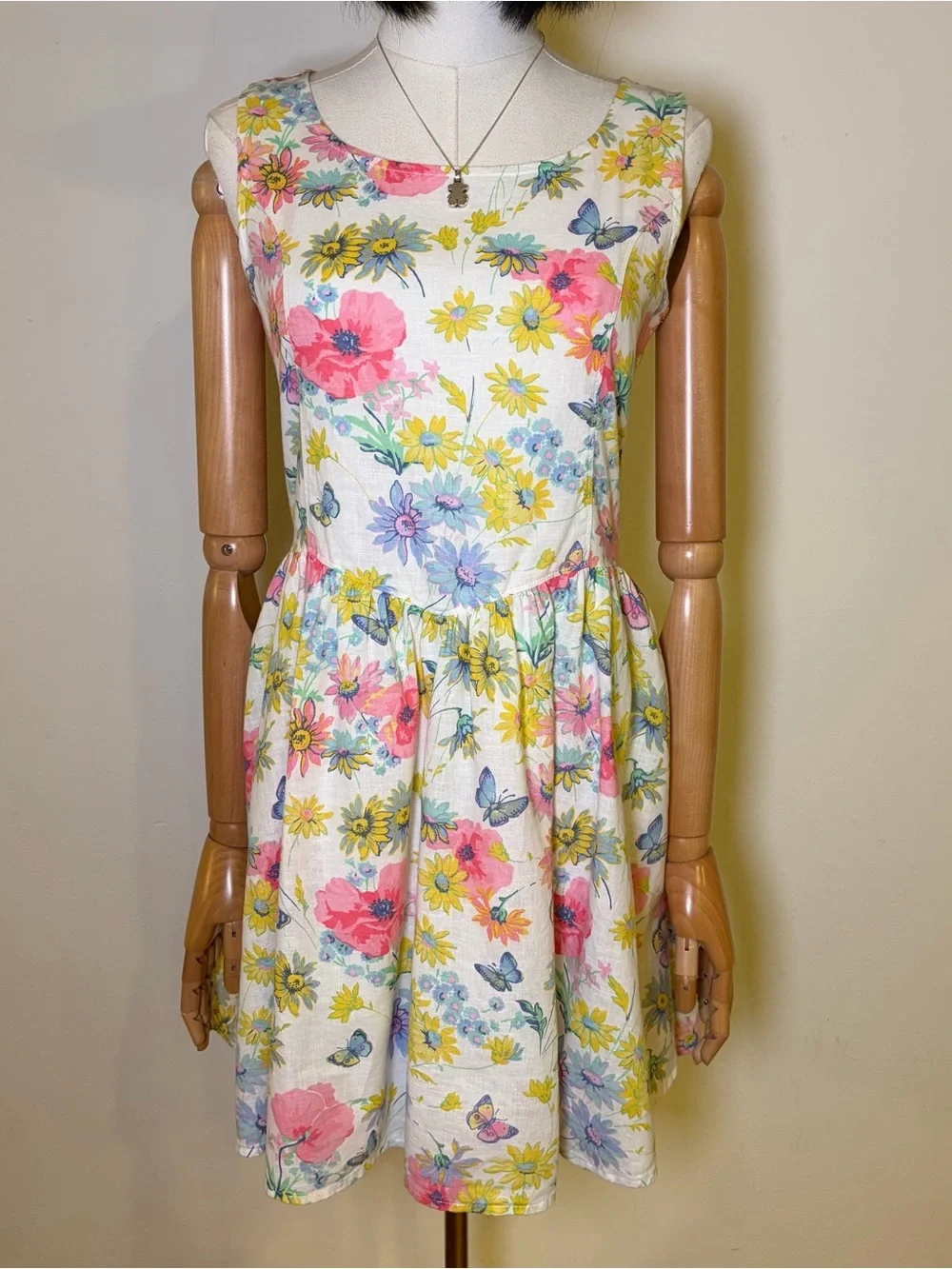 Gap Kids Floral Linen Blend Butterfly Summer Dress Size XXL 14/15 Like New